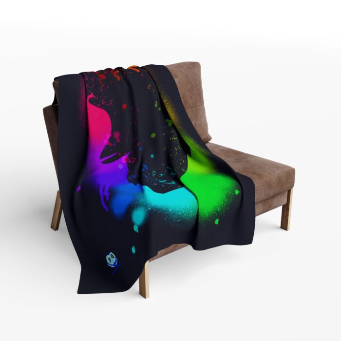 Arctic Fleece Blanket - Bear Paint Rainbow - Image 4
