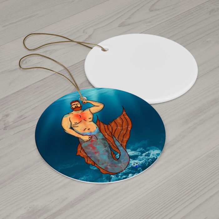 Ceramic Ornament - MerCub Orange Merman - Image 2