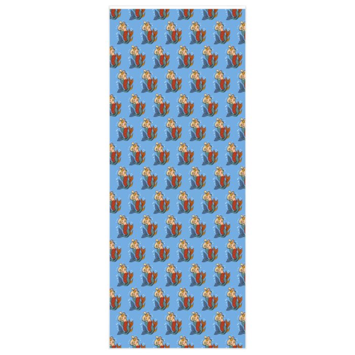Wrapping Paper - Mermen on Light Blue - Image 3