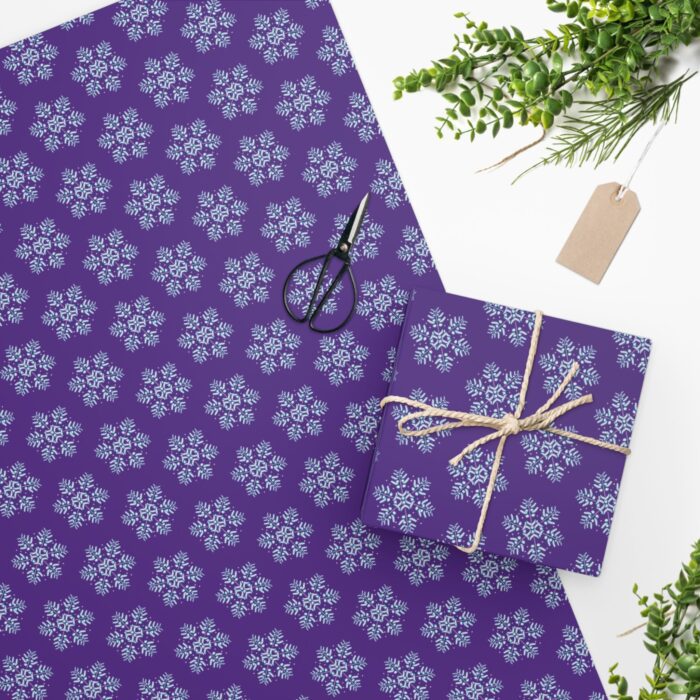 Wrapping Paper - Snowflake on Purple - Image 4