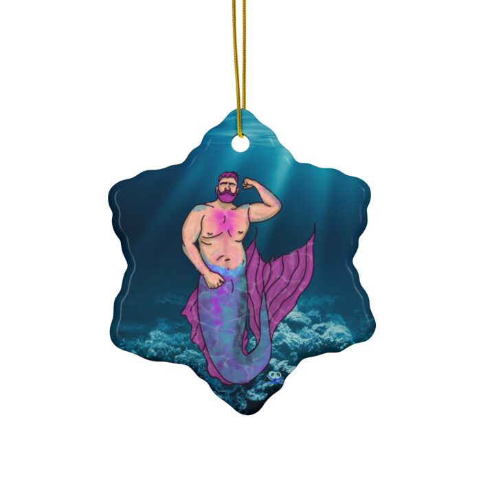 Ceramic Ornament - MerCub Pink Merman - Image 4