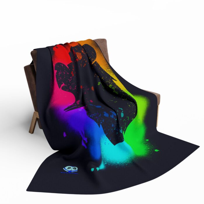 Arctic Fleece Blanket - Bear Paint Rainbow - Image 8