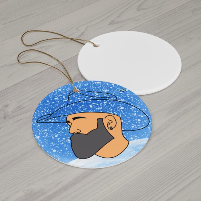 Ceramic Ornament - Bearded Cowboy - Image 2