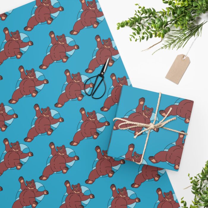 Wrapping Paper - Inner Tube Bear on Blue - Image 4