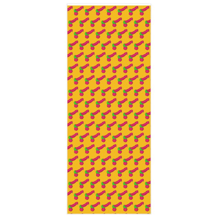 Wrapping Paper - Pop Art Cock and Ball Stretcher on yellow - Image 3