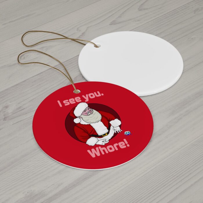 Ceramic Ornament - Santa Sees You - Image 2