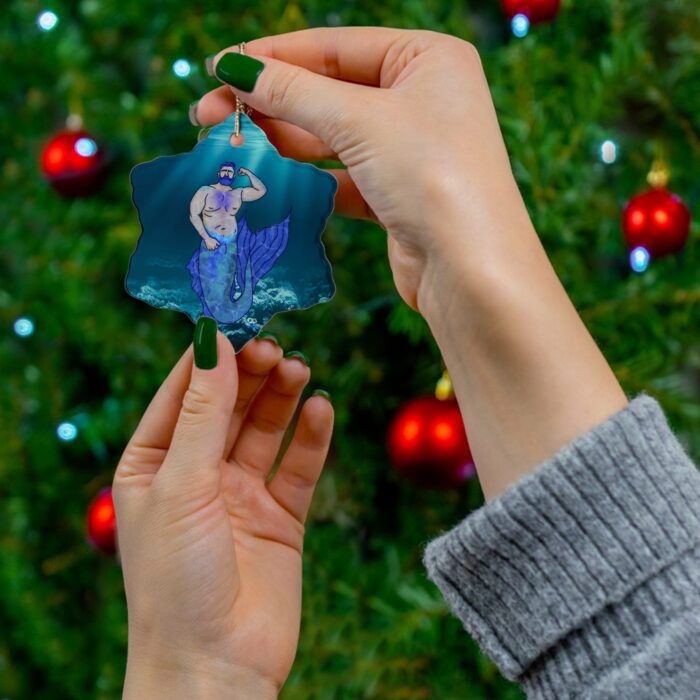 Ceramic Ornament - MerCub Blue Merman - Image 6