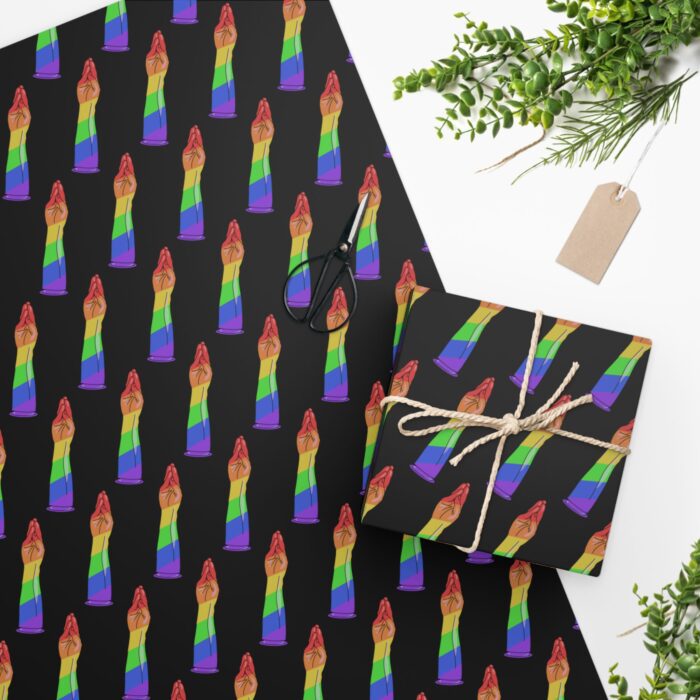 Wrapping Paper - Handy Stripes on Black - Image 2