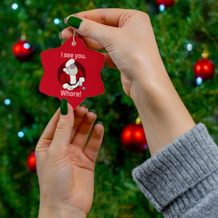 Ceramic Ornament - Santa Sees You - Image 6