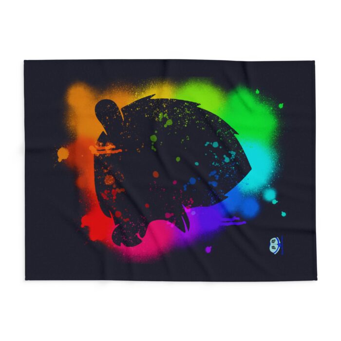 Arctic Fleece Blanket - Bear Paint Rainbow - Image 5