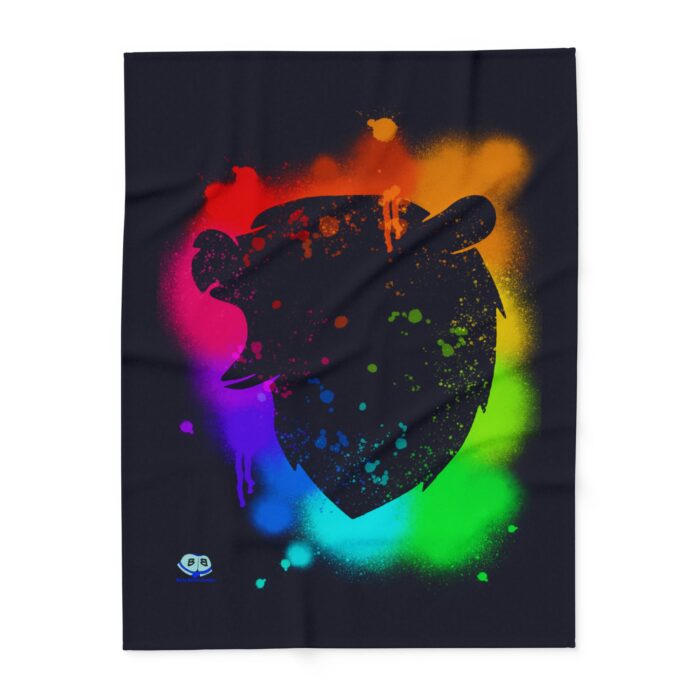 Arctic Fleece Blanket - Bear Paint Rainbow - Image 6