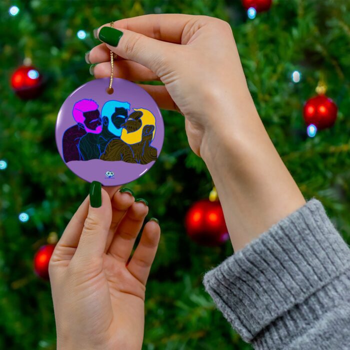 Ceramic Ornament - Throuple Pop Art - Image 3