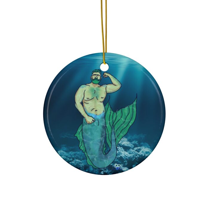 Ceramic Ornament - MerCub Green Merman