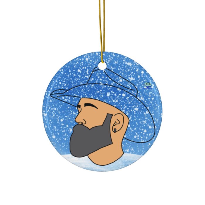 Ceramic Ornament - Bearded Cowboy