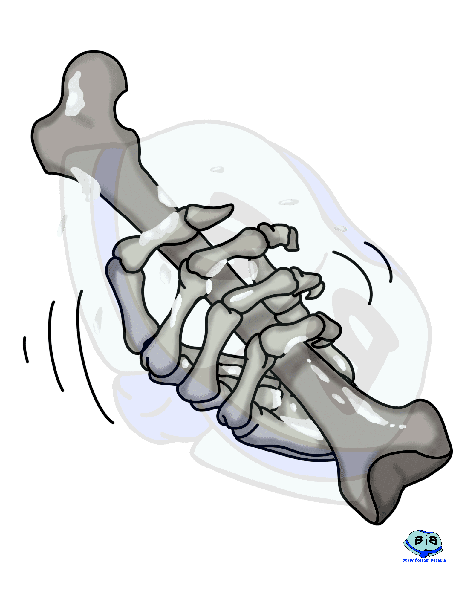 Describing subject of a drawing: What's scarier than jacking off without lube!  This poor guy is bone dry.  I hope the lotion helps.