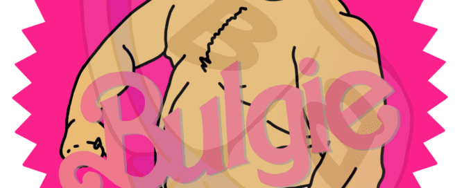 Describing subject of a drawing: The world may be in love with Barbie