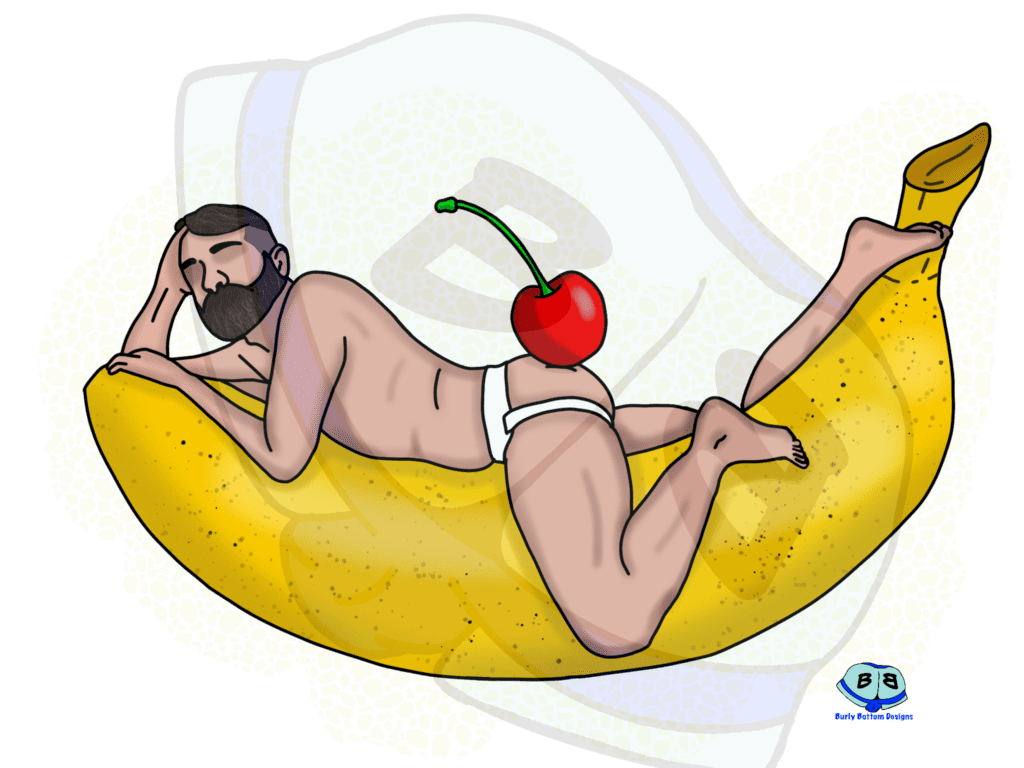 Describing subject of a drawing: Grab a spoon and jump on in to this sweet sweet sundae with a cherry on top of a top on top!
