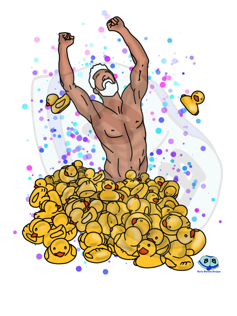 Describing subject of a drawing: There are a few little worlds where rubber ducks are sought after.  Our favorites is on cruise ships!  Quack Quack!