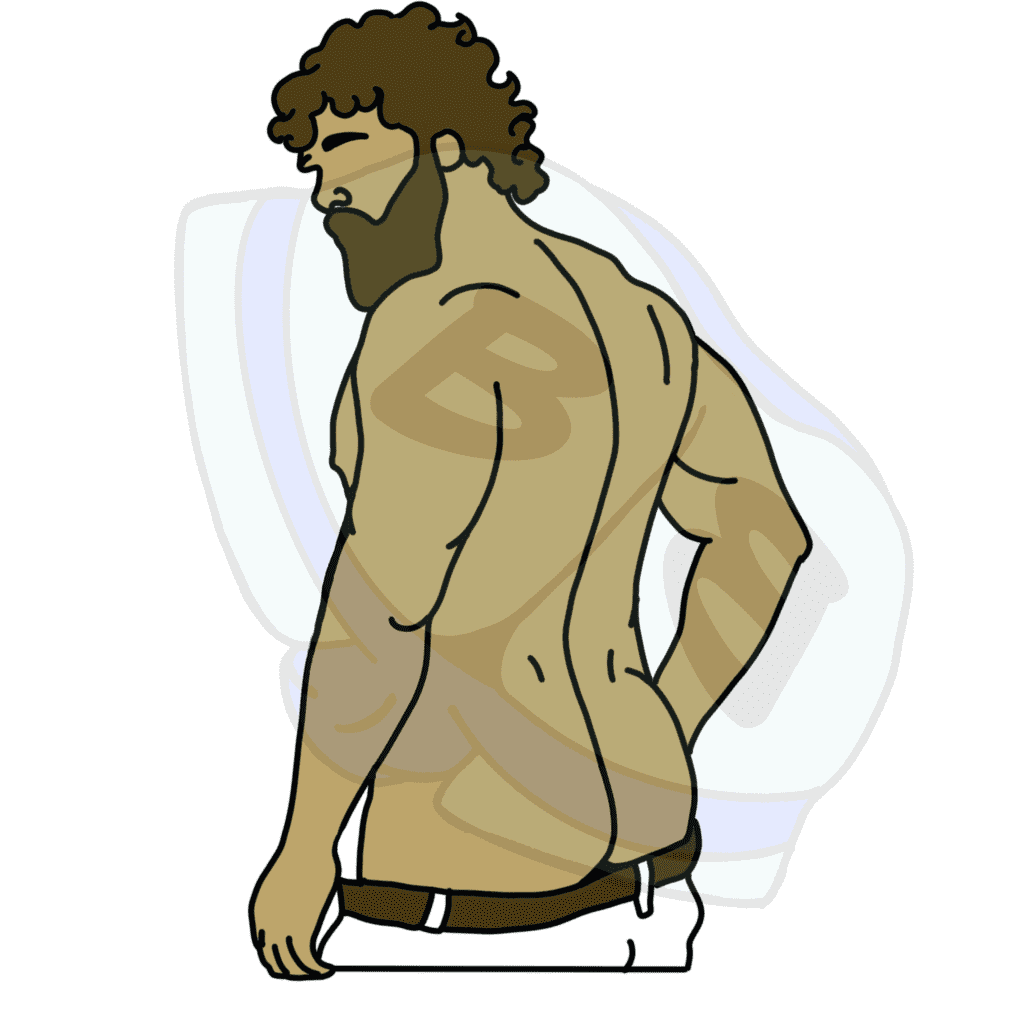 Describing subject of a drawing: Oops did those slip?  Oh