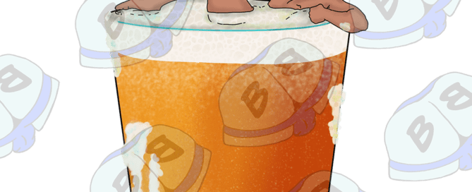 Describing subject of a drawing: The perfect pour has the perfect amount of head.....I think this one got a little more than they were expecting