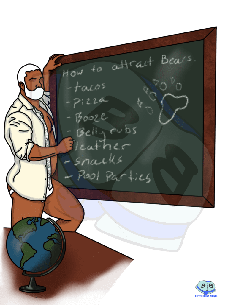 Describing subject of a drawing: Make sure you take notes...that is if the teacher is not too distracting.