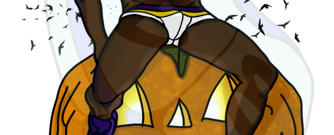 Describing subject of a drawing: Halloween if my favorite holiday!  Is this the great pumpkin that has been foretold?