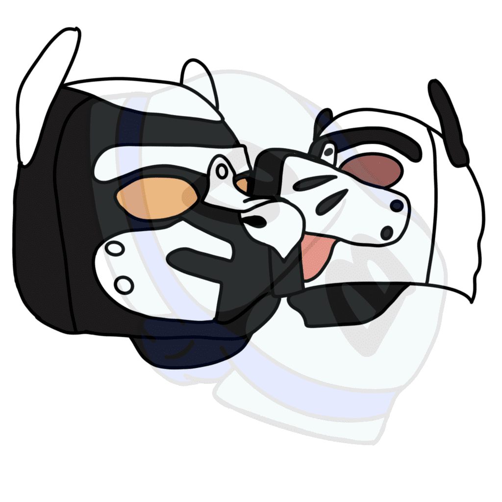 Describing subject of a drawing: When a pup licks you