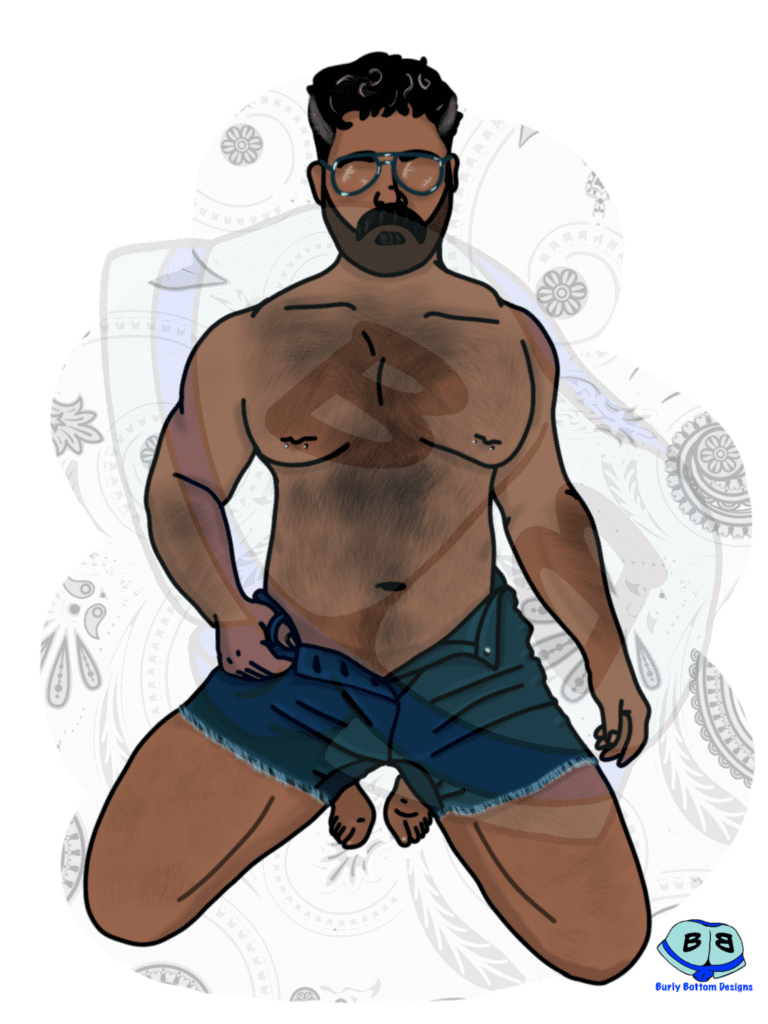 Describing subject of a drawing: Those shorts look awfully tight....and you look awfully hairy.....and I'm awfully horny......
