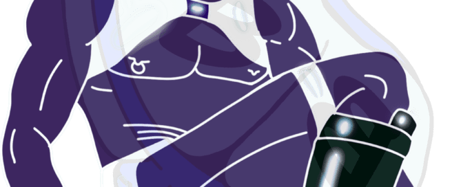 Describing subject of a drawing: The best thing about a rubber suit