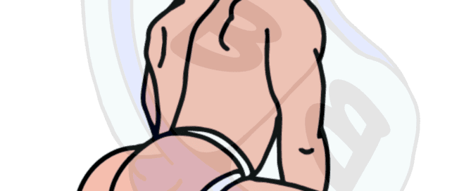 Describing subject of a drawing: A Burly Bottom Classic design featuring bold solid colors and large use of negative space.  Maybe I should consider taking up sports?