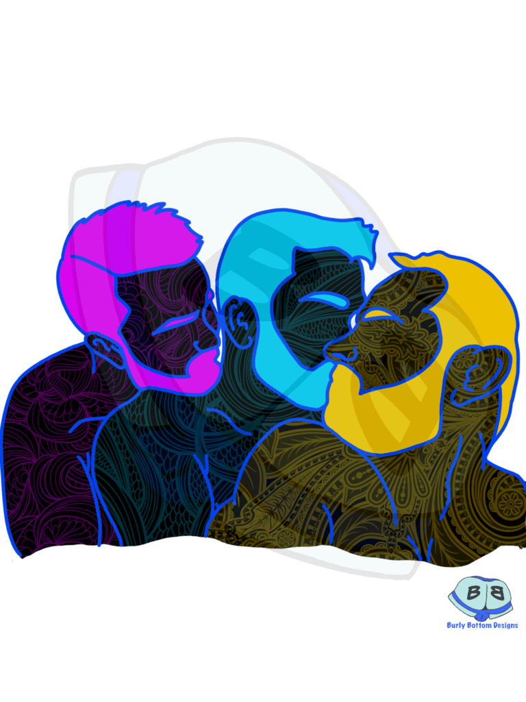 Describing subject of a drawing: You can never have too much of a good thing.  And love knows no boundries.  So love who you love and be loved by who loves you