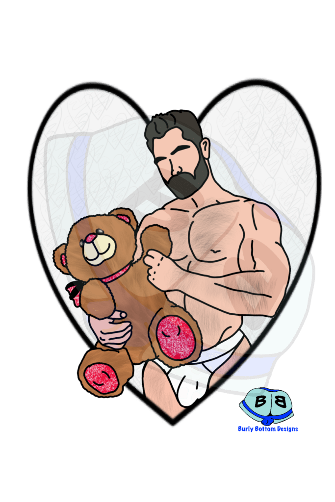 Describing subject of a drawing: Snuggle up with your favorite valentine and if you don't have one