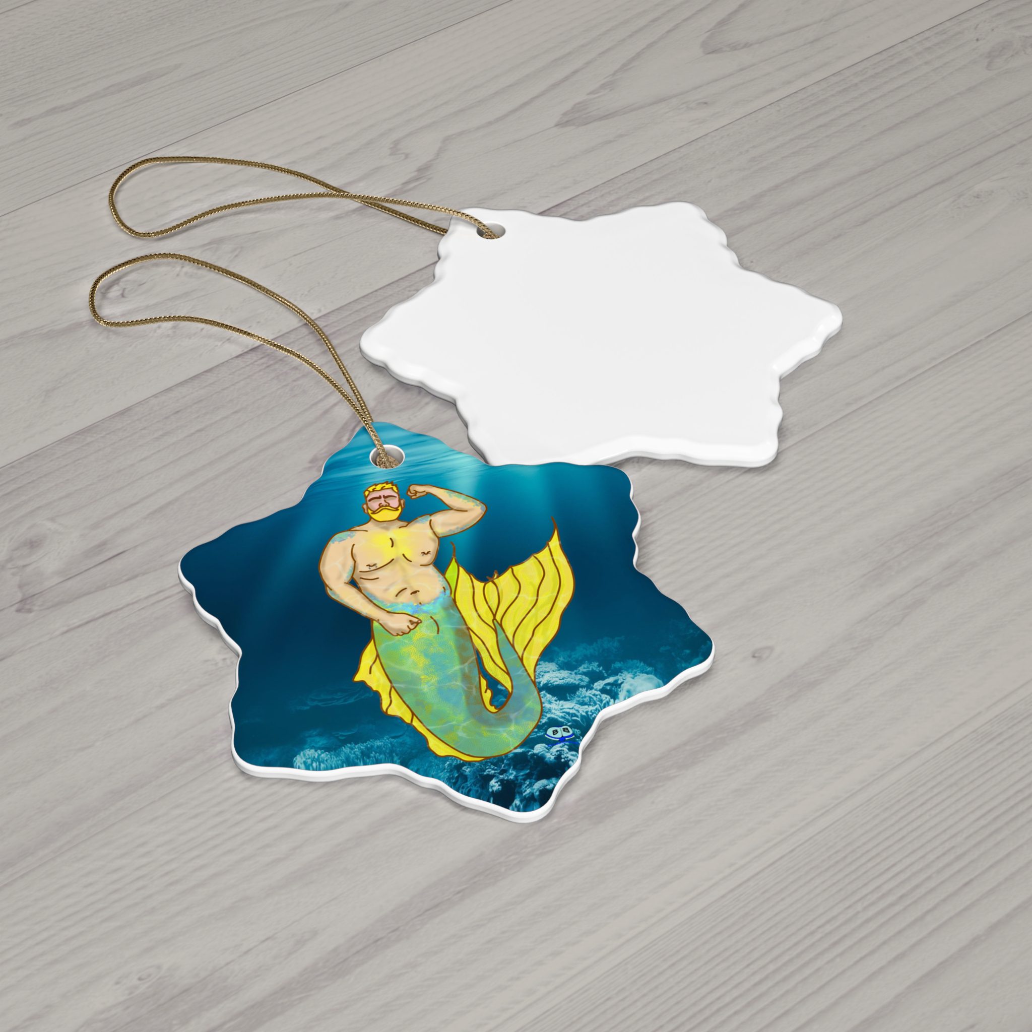 Ceramic Ornament - MerCub Yellow Merman - Image 5