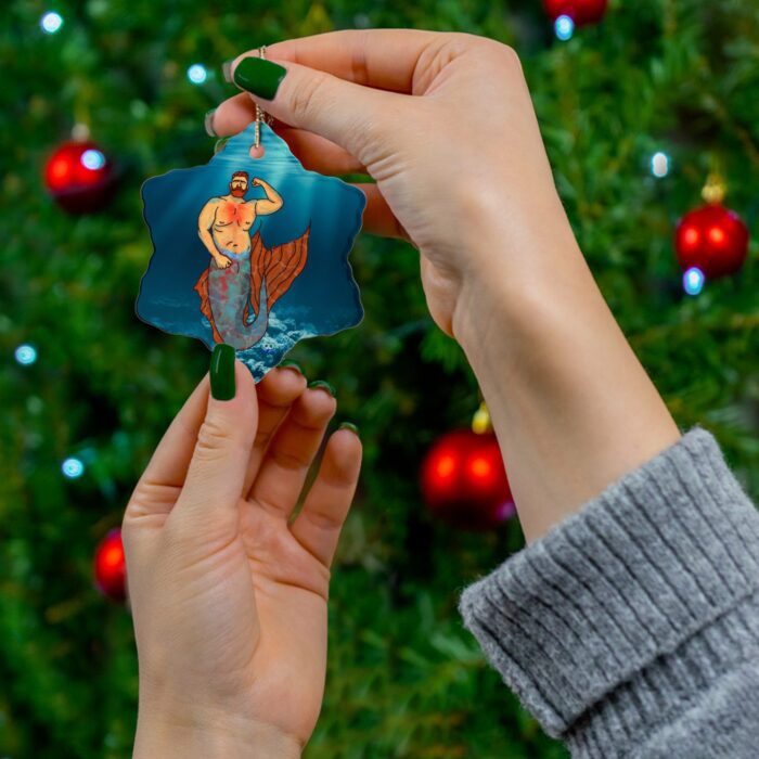 Ceramic Ornament - MerCub Orange Merman - Image 6