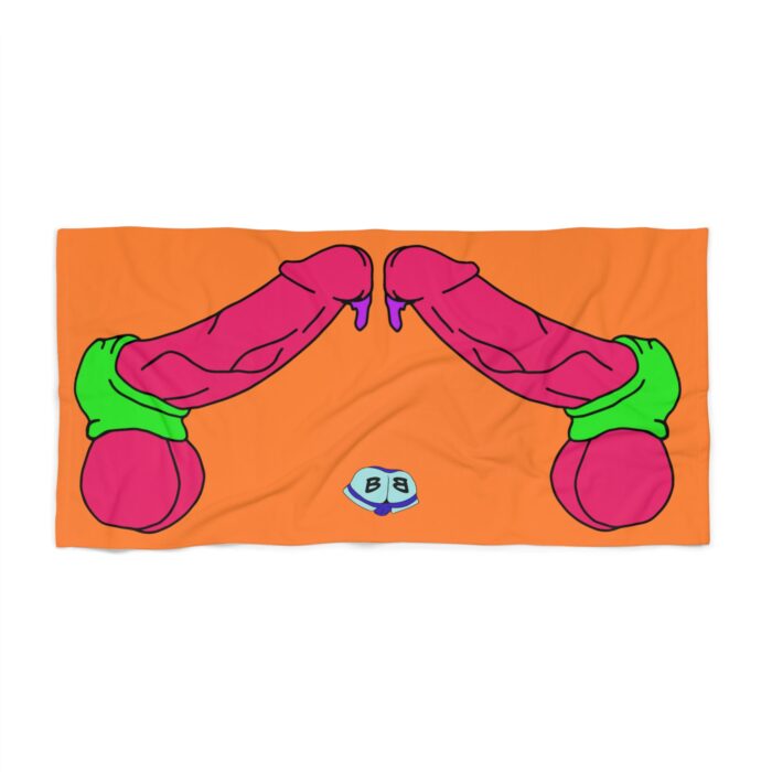 Beach Towel - Pop Art Cock and Ball Stretcher Double Dong