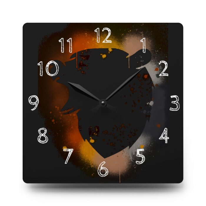 Acrylic Wall Clock - Bear Paint