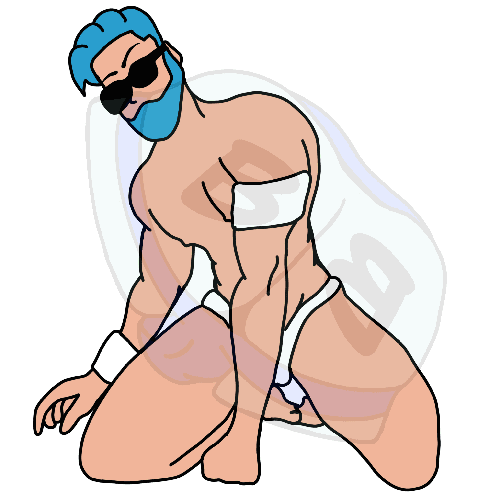 Describing subject of a drawing: This guy is giving me 90's vibes