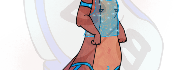 Describing subject of a drawing: This otter is hotter than the spotter realized!