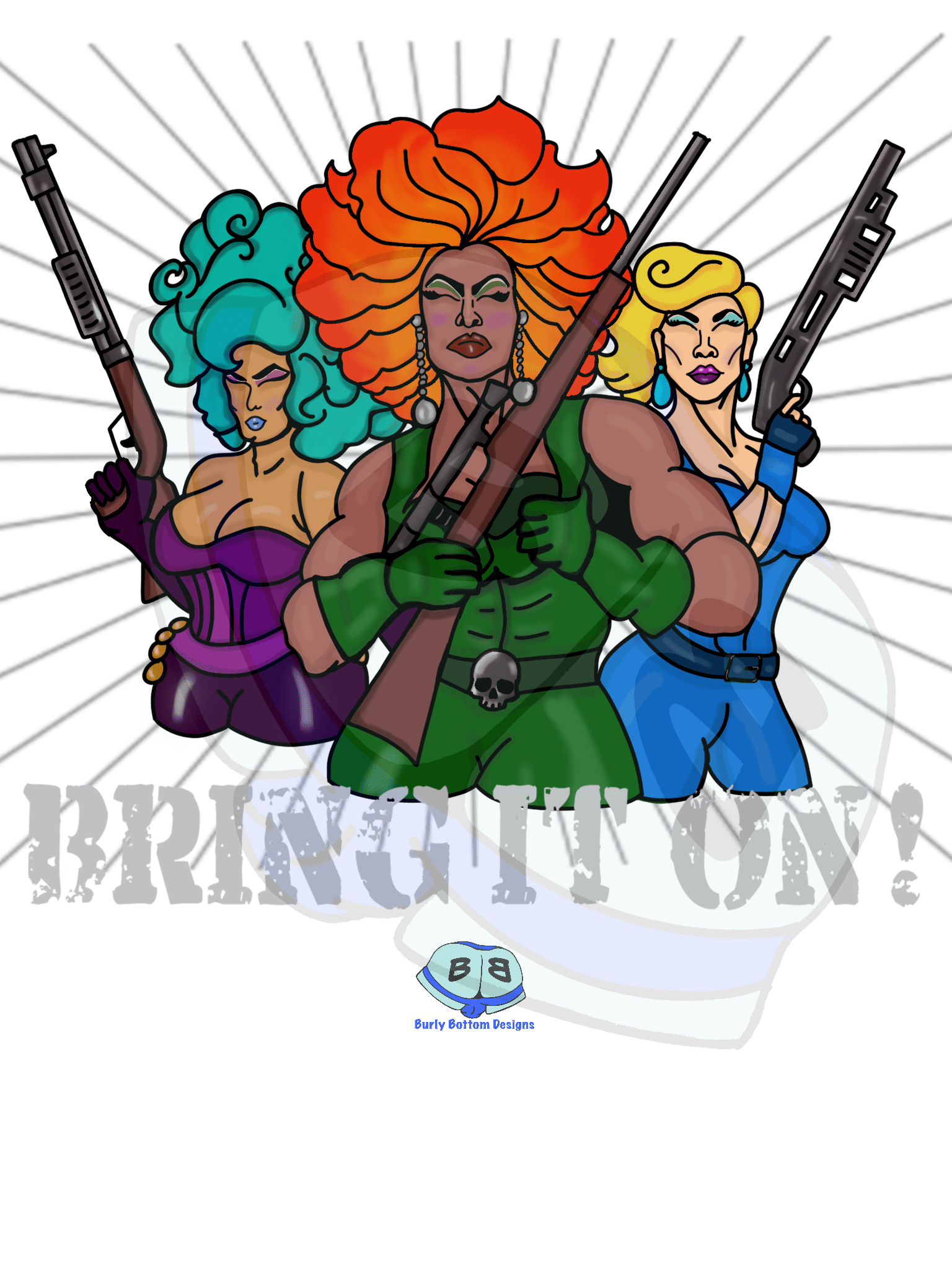 Describing subject of a drawing: The LGBTQ+ community needs to stand up for EVERY MEMBER of our community.  Drag Queens have been a magnanimous part of the evaluation of gay visibility and fight for equality.  Protect them as they have protected us!