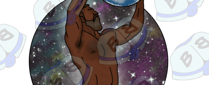Describing subject of a drawing: Do you ever feel like you have the entire world in your hands?  Atlas does