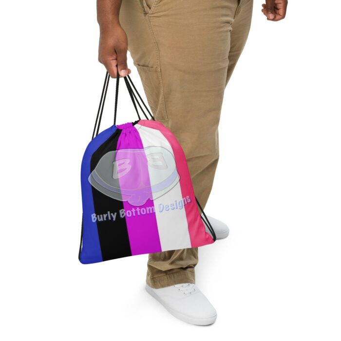Drawstring bag - 2 Sided Print - Gender-fluid Pride Flag