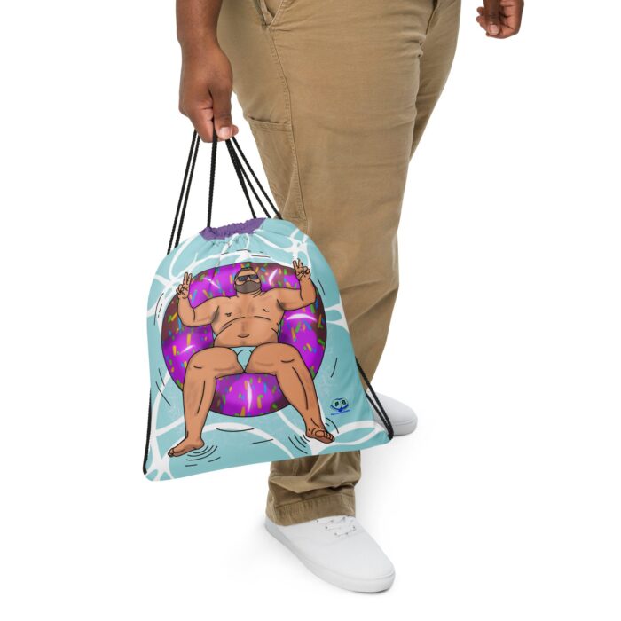 Drawstring bag - 2 Sided Print - Peace, Love, and Doughnuts
