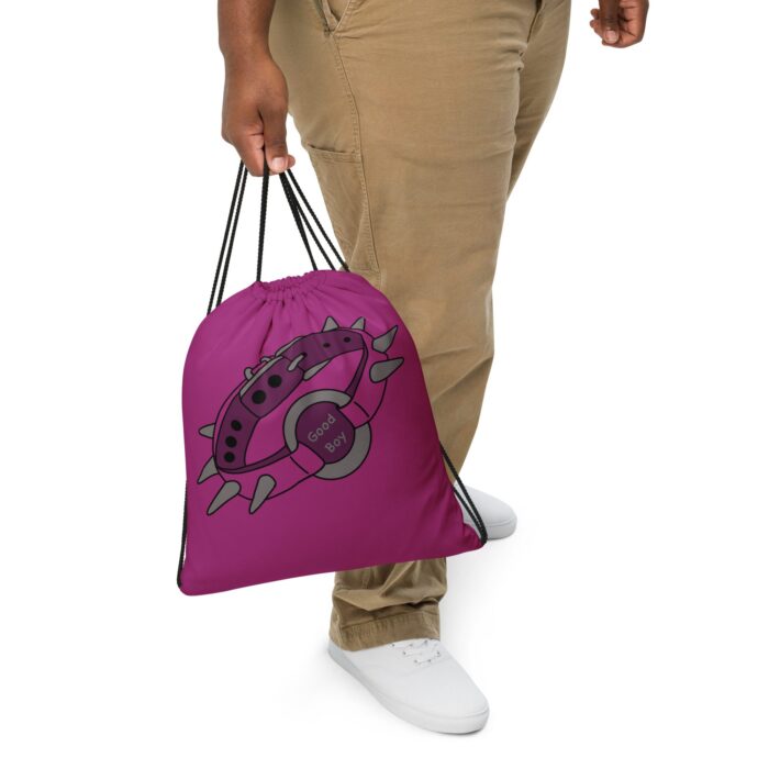 Drawstring bag - 2 Sided Print - Spiked Collar (Good Boy)