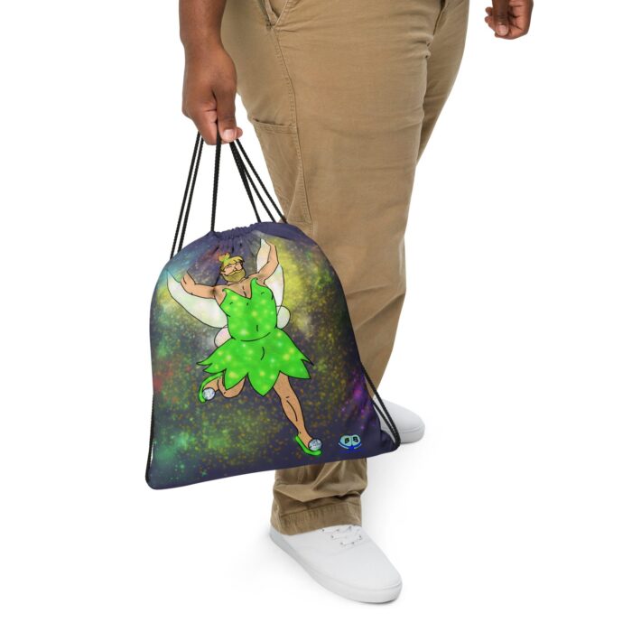 Drawstring bag - 2 Sided Print - Tinker Bear / Hairy Fairy