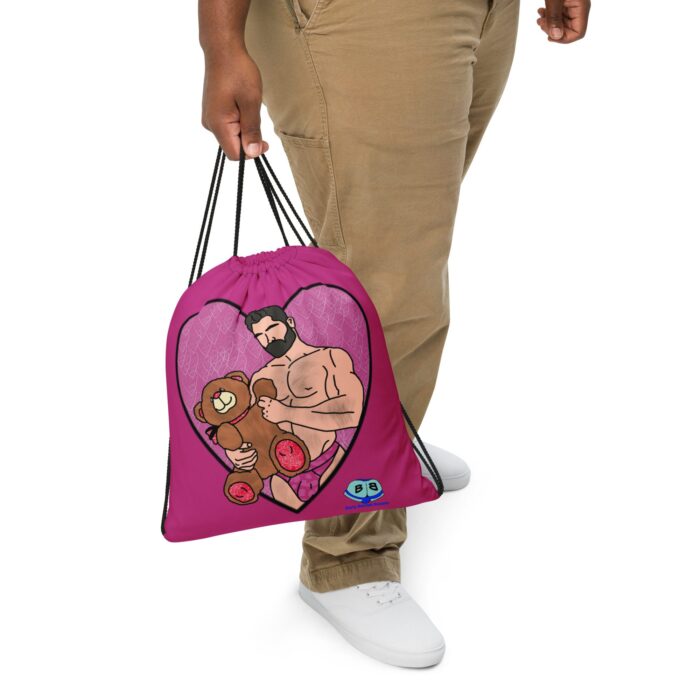 Drawstring bag - 2 Sided Print - Valentine Bear