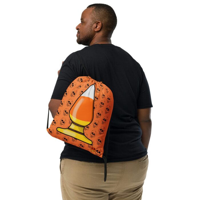 Drawstring bag - 2 Sided Print - Candy Corn Butt Plug / Halloween - Image 2