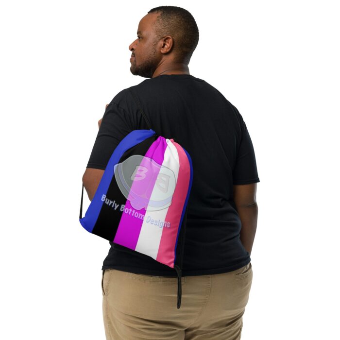 Drawstring bag - 2 Sided Print - Gender-fluid Pride Flag - Image 2