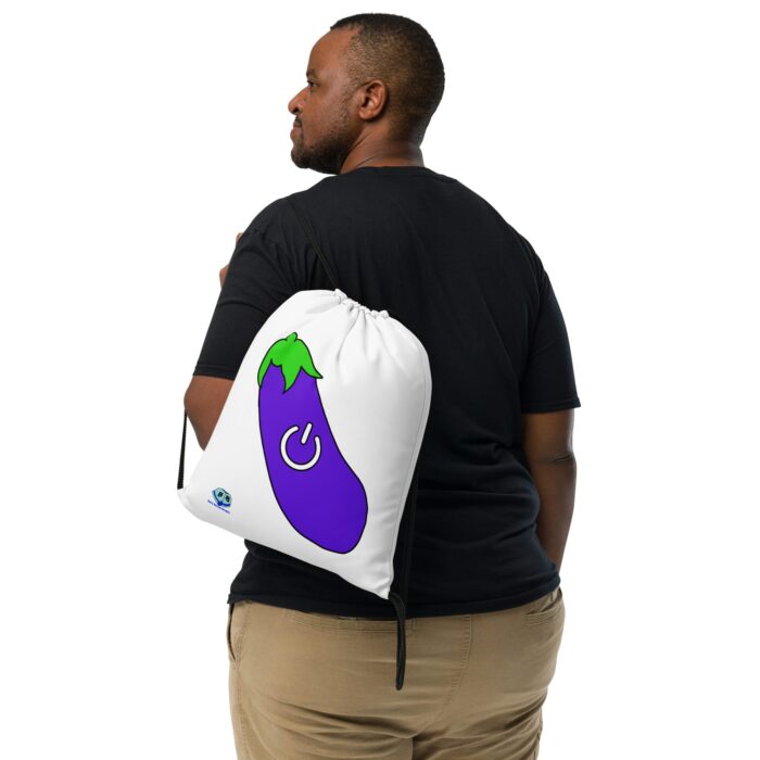 Drawstring bag - 2 Sided Print - Power Top / Eggplant - Image 2