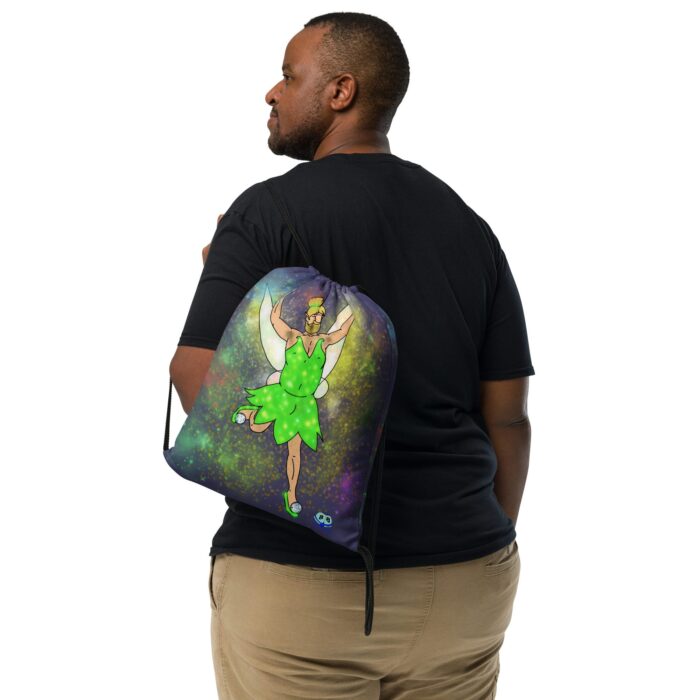 Drawstring bag - 2 Sided Print - Tinker Bear / Hairy Fairy - Image 2