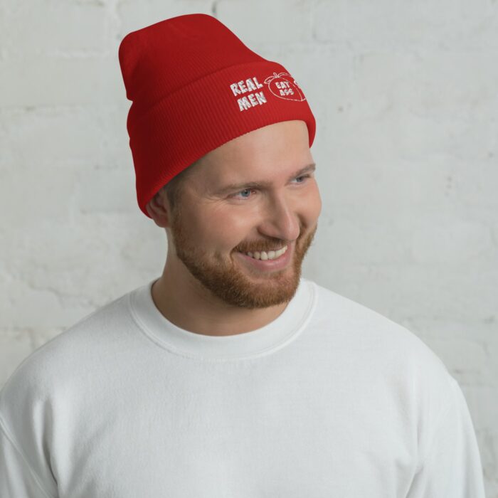Cuffed Beanie - Real Men Eat Ass - Image 6